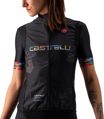 Castelli Women's Graffiti Pro Light Wind  Vest SS21 - Street Art Dark - XS, Street Art Dark